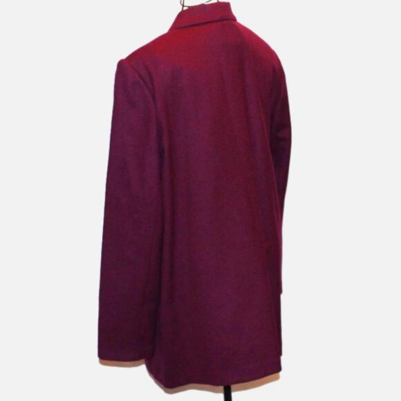 Dark Red Wool Blazer Sag Harbor Burgundy Jacket Sz 18 Structured Shoulders - Picture 5 of 6